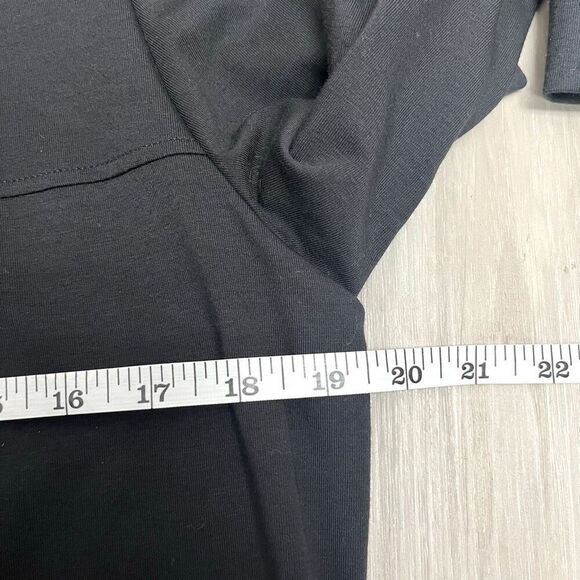 Eileen Fisher Jacket Women’s Medium Black Stand Collar Snap Button Front Shirt N - Picture 8 of 9